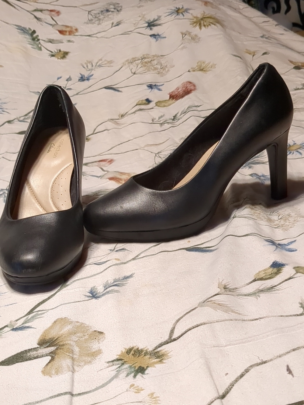 Clarks Black Women's High Heel Platform Pumps 8